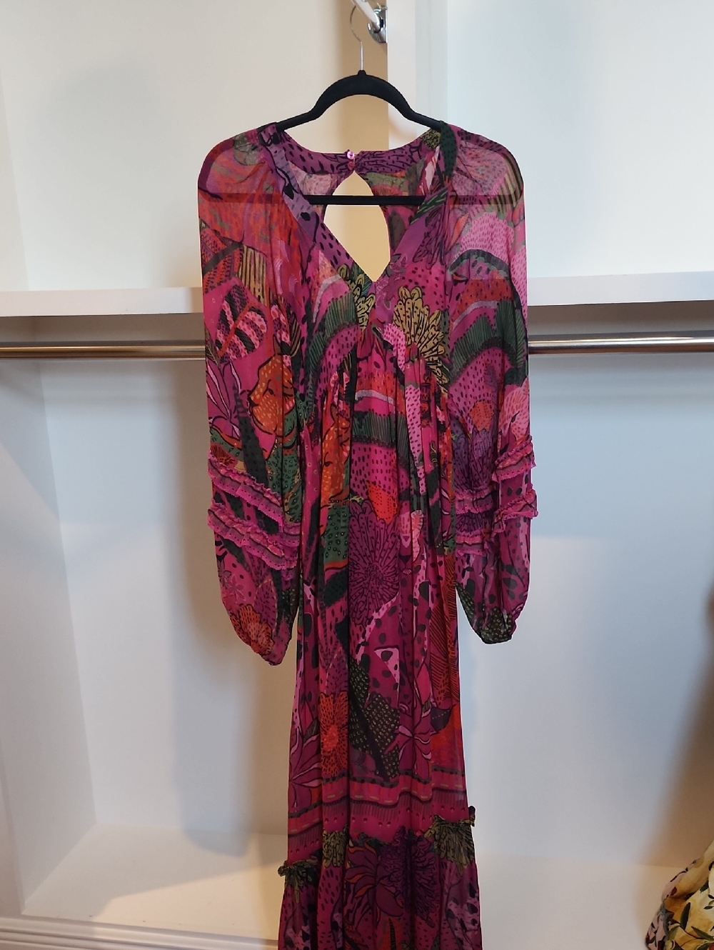 Boho Floral Pink Maxi Dress